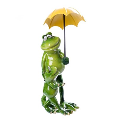 Сувенир полистоун лак "Лягуха с сыном под зонтом" 22,5х9х11 см