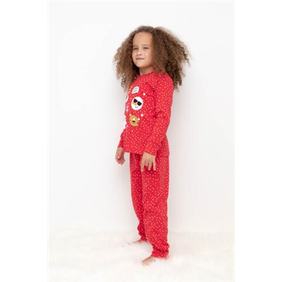 Пижама  для девочки  К 1620-1/маленький горошек на красном