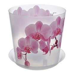 Горшок для цветов п/эт. с поддоном "Орхидея" 1,2л (d12,5см) (М 3105)