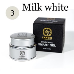 Гель для моделирования и наращивания ногтей L'AMORE Fashion Builder Smart Gel 30мл, тон 03 Milk white