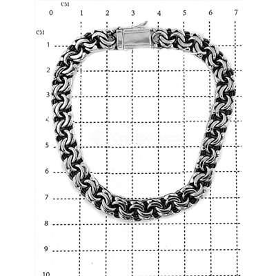 Браслет из серебра с чернением - Бисмарк, 21 см 925 пробы БРБ13021ч