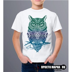 Детская Футболка с Совой Owl Green