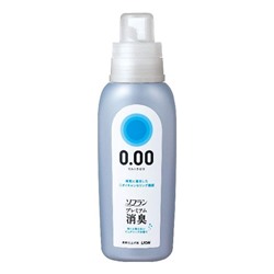 Кондиционер для белья SOFLAN (блокирующий восприятие посторонних запахов "Premium Deodorizer Ultra Zero-0.00" - аромат чистоты с нотой кристального мыла), Lion 530 мл