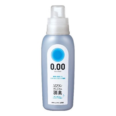 Кондиционер для белья SOFLAN (блокирующий восприятие посторонних запахов "Premium Deodorizer Ultra Zero-0.00" - аромат чистоты с нотой кристального мыла), Lion 530 мл