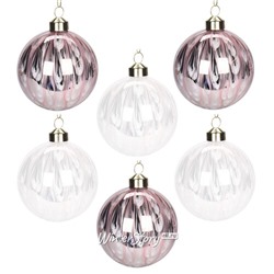 Набор стеклянных шаров Trutti Pennello 8 см розовый, 12 шт (Koopman)