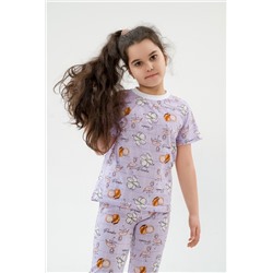 Пижама детская из футболки и брюк из кулирки Фламинго