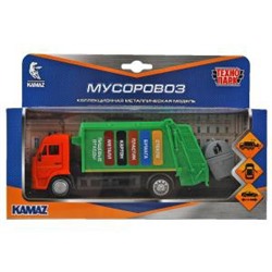 Машина металл KAMAZ МУСОРОВОЗ длина 17 см. двери. подвиж дет. инерц. кор. Технопарк в кор.2*30шт