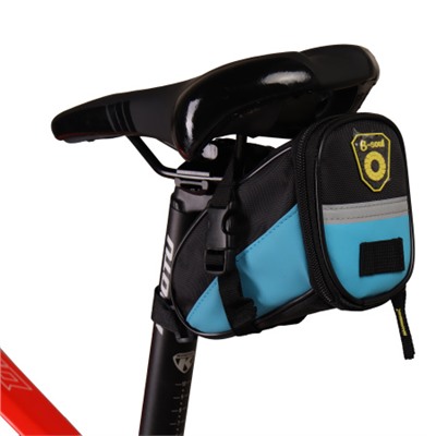 Сумка велосипедная подседельная BICYCLE SOUL, материал оксфорд 1680D, отделение на молнии, застёжка фастекс, голубая, 17х9.5х11.5см.
