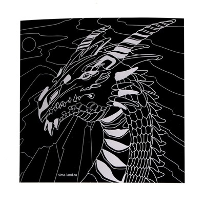 Набор гравюр «Драконы», 2 шт, 19х19 см, с металлическим эффектом «золото»