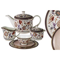Чайный сервиз "Королева Анна" 21 предмет на 6 персон  (6 чашек 0.2л , 6 блюдец, 6 тарелок 21см , чай