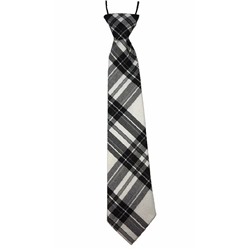 Школьный галстук для мальчика "Шотландка" ч/б