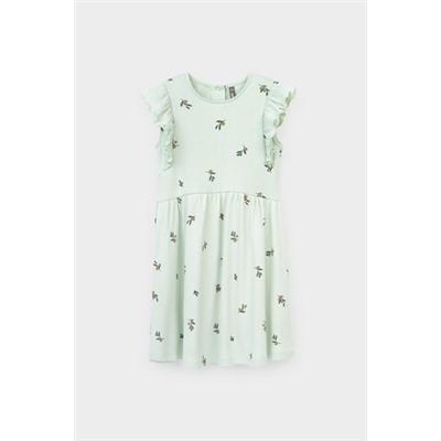 Платье  для девочки  КР 5802/зеленая лилия,оливки к387