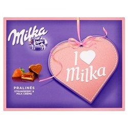 Набор шоколадных конфет Milka From the Heart клубничный крем 110гр