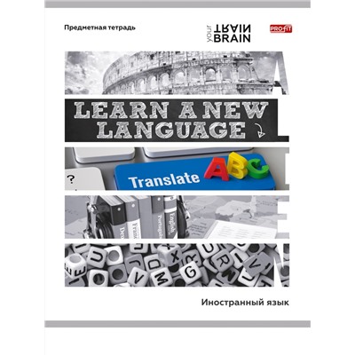 Тетрадь КЛЕТКА 48л. ИНОСТРАННЫЙ ЯЗЫК «КОНТРАСТЫ» (Т48-1408) эконом-вариант, б/о Без размера