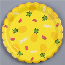 Тарелка бумажная «Летние фрукты», в наборе 6 шт.