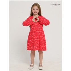Платье Моана сердечки на красном 98/красный/100% хлопок