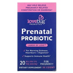 LoveBug Probiotics, пренатальный пробиотик, 20 млрд КОЕ, 30 капсул