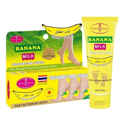 AICHUN BEAUTY  Крем для Стоп и Пяточек BABY FOOT для очень сухой, потрескавшейся кожи BANANA Milk  80г  (AC-229-1)