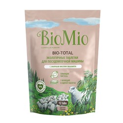 Таблетки Bio-total для посудомоечной машины с маслом эвкалипта
