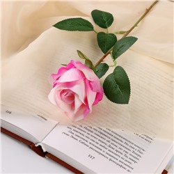Цветы искусственные "Роза обаяние" 6х46 см, бело-розовый