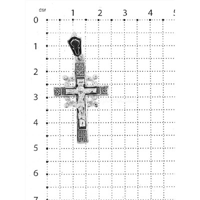 Крест из чернёного серебра 925 пробы 3-035чч