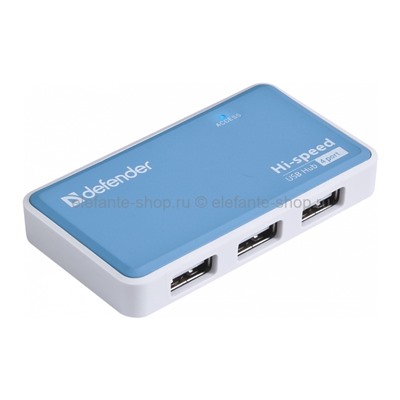 Разветвитель HUB USB 2.0 Defender Quadro Power 4Port Blue (UM)