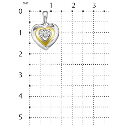 Подвеска из родированного серебра с бриллиантом и золочением 925 пробы SP00614I3/G