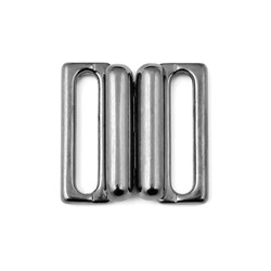 Застежка для купальников металл/ цв.серебро/ арт.HY-3/ 16x17-15мм/ уп.20пар
