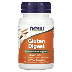 NOW Foods, Gluten Digest, добавка для переваривания глютена, 60 растительных капсул