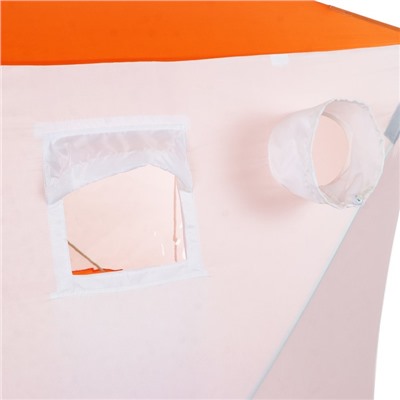 Палатка зимняя куб СЛЕДОПЫТ 1.5 х 1.5 м, ткань Oxford, цвет оранжево-белый,
