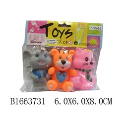 Набор игрушек для ванной "Животные" 3 шт. (58544, 1663731) в пакете