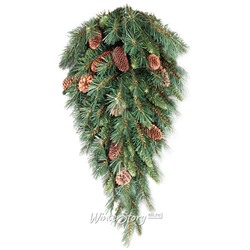 Настенный декор Капля Еловая с шишками 91 см, ПВХ (National Tree Company)