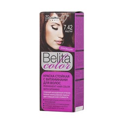 Belita color Краска стойкая с витаминами для волос № 7.42 Каштан