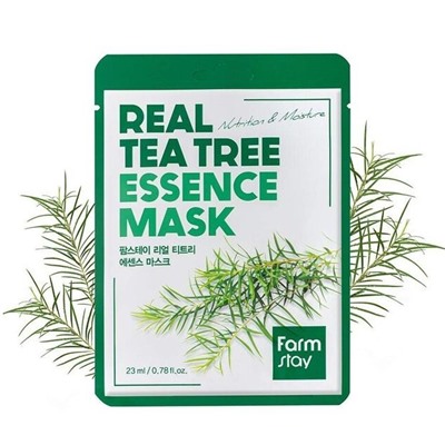 Тканевая маска с чайным деревом FarmStay Real Tea Tree Essence Mask, 1шт*23мл