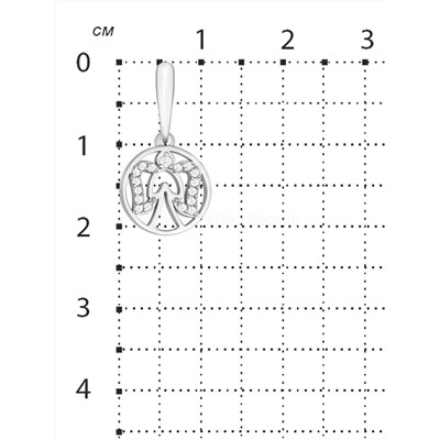 Подвеска из серебра с фианитами родированная 925 пробы 3-288р200