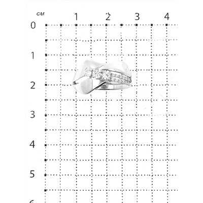 Кольцо из серебра с фианитами родированное 925 пробы К-3881-Р