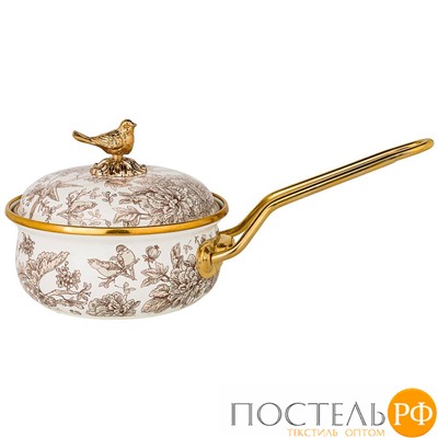 950-080 КОВШ AGNESS ЭМАЛИРОВАННЫЙ, СЕРИЯ ROYAL GARDEN 14СМ / 0,9Л D=14 СМ ДЛИНА=31СМ ПОДХОДИТ ДЛЯ ИНДУКЦИОН