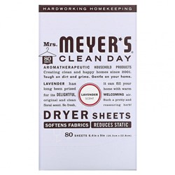 Mrs. Meyers Clean Day, Антистатические салфетки, аромат лаванды, 80 шт.