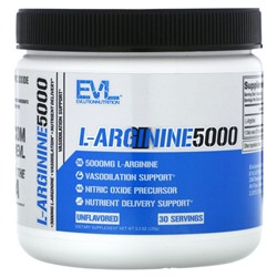 EVLution Nutrition, L-аргинин 500, без добавок, 5000 мг, 150 г (5,3 унции)