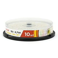 DVD-R Mirex Printable Ink-Jet 16X 4,7GB (без бренд-надписи)  Cake box 10 (10/300)