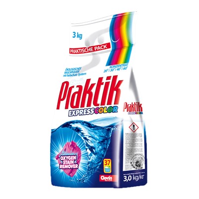 Порошок для стирки Praktik Express COLOR CLOVIN Концентрат 3кг, (37 стирок) 464326