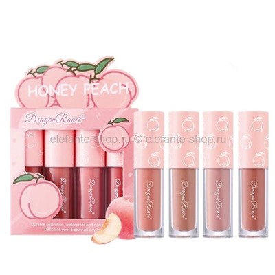 Набор мини-помад для губ Dragon Ranee Honey Peach 4in1 Lipstick Set