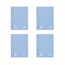 Тетрадь на кольцах А5 100 листов клетка ErichKrause IQ FineLine Symbol пластиковая обложка голубой, блок офсет 80 г/м², белизна 100% микс