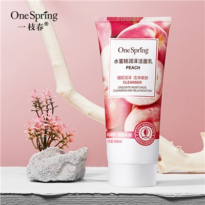 Пенка для умывания с экстрактом натурального персика OneSpring Peach Cleanser, 168 мл