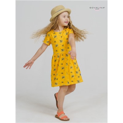 Платье Лето одуванчики на желтом 116/желтый/100% хлопок