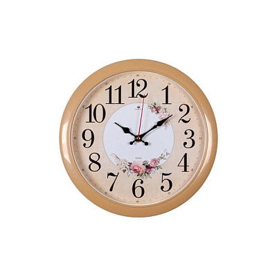 Часы настенные круг d=29см, корпус бежевый "Весенние" "Рубин" 6026-006 (10)