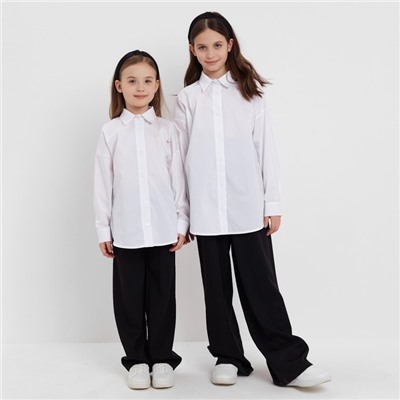 Рубашка для девочки MINAKU цвет белый, рост 122 см