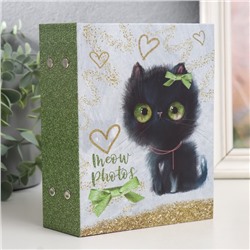 Фотоальбом на 100 фото 10х15 см, пластик. листы "sweet kittens" Чёрный котёнок