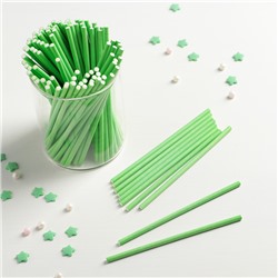 Палочки для кейкпопсов, 10×0,2 см, 100 шт, цвет зелёный