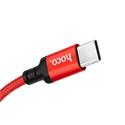 УЦЕНКА Кабель Hoco X14 Times Speed, Type-С - USB, 3 А, 1 м, черно-красный